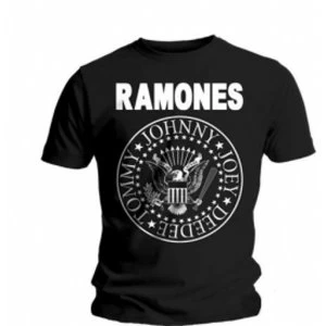 Image of Ramones Seal Mens Black T Shirt: Medium