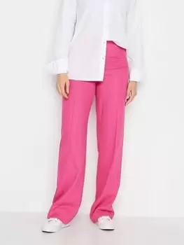 Image of Long Tall Sally Pink Pinstitch Linen Trouser 36", Pink, Size 22, Women