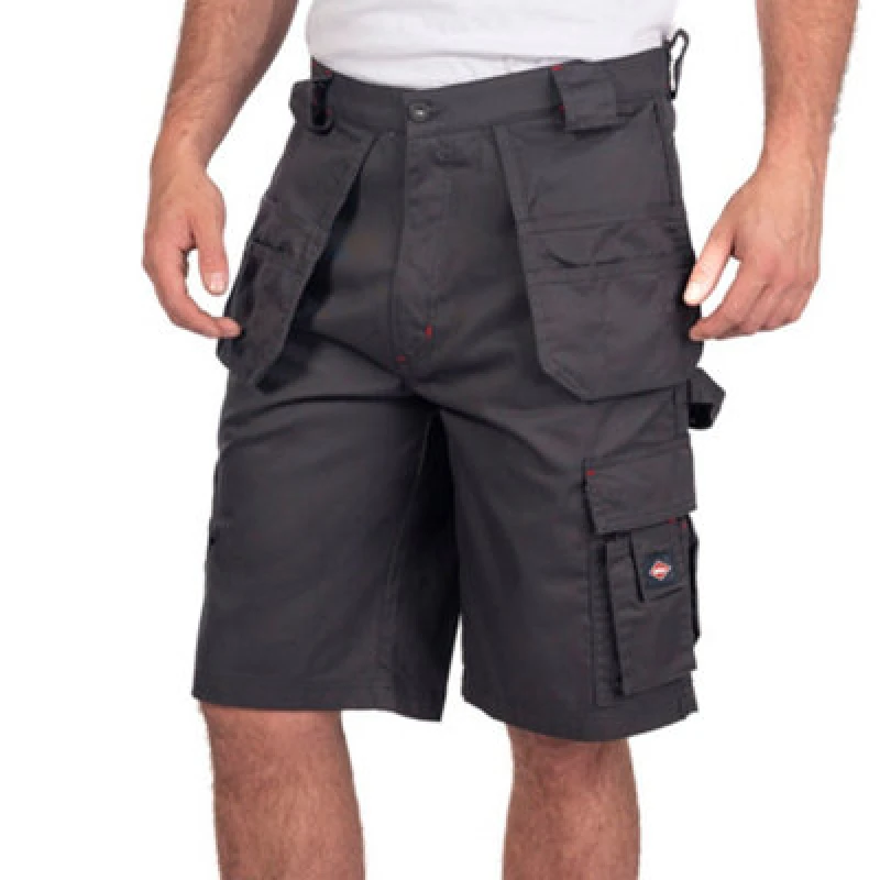 Image of Lee Cooper Workwear Lee Cooper Workwear Men Holster Pocket Cargo Shorts in Grey Size: 30R Grey 30R Male 5050217350998