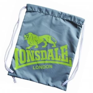 Image of Lonsdale Printed Gym Sack - Charcoal/Lime