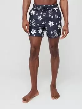 Image of Ted Baker Hertford Floral Swim Shorts - Dark Navy, Dark Navy, Size 5, Men