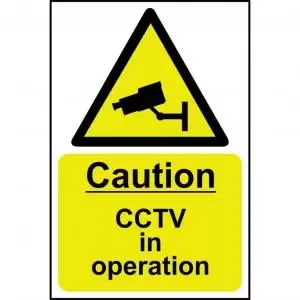 Image of Caution CCTV In Operation sign 200 x 300mm. Manufactured from strong