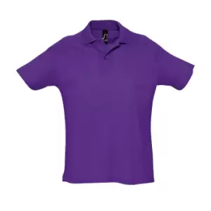 Image of SOLS Mens Summer II Pique Short Sleeve Polo Shirt (M) (Dark Purple)