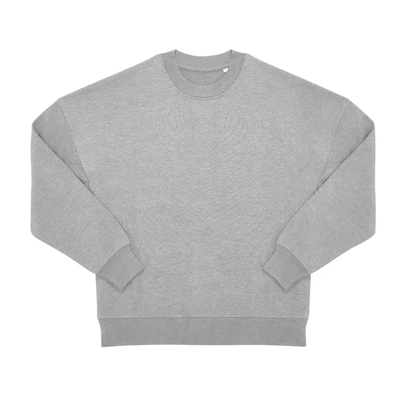 Image of B&C Mens Influence Plain Crew Neck Sweatshirt in Grey Size: Small Grey Male S