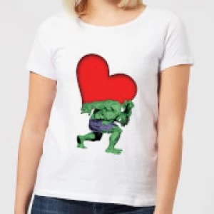 Image of Marvel Comics Hulk Heart Womens T-Shirt - White - M