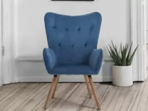 Image of Birlea Willow Midnight Blue Velvet Fabric Chair
