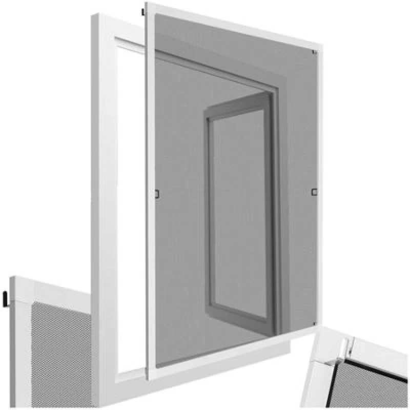 Image of Tectake Fly Screen - For Window Frame, Individually Adjustable 130 X 150 Cm - White