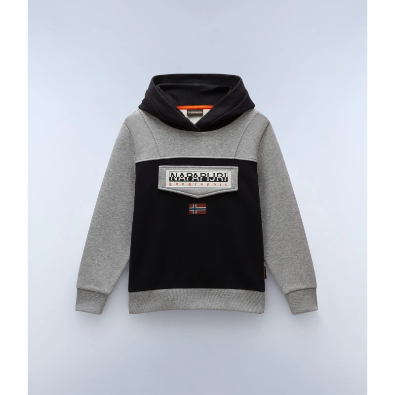 Image of Napapijri Napa Burgee Hoodie Juniors - Grey Grey 9 - 10 Years