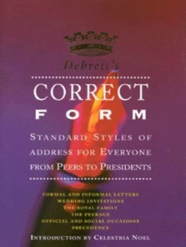 Image of Debretts Correct Form by Debrett S Hardback