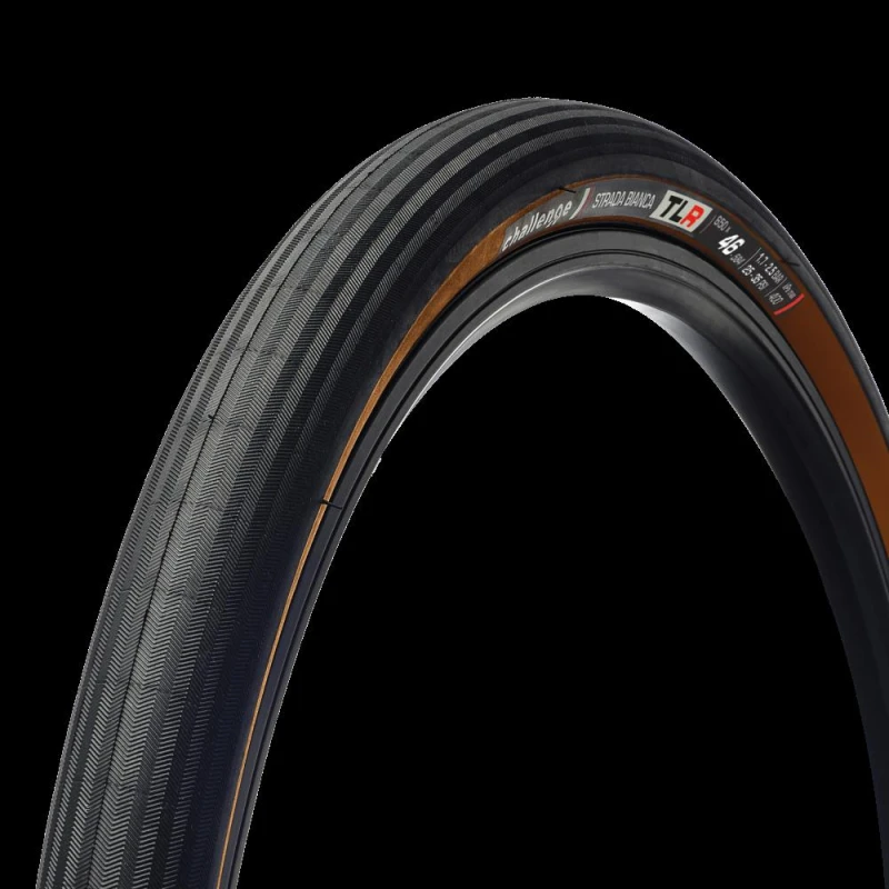 Image of Challenge Strada Bianca Vulcanized Tubeless Ready All Road T Black/Brown unisex 700c X30mm