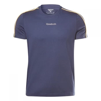 Image of Reebok Piping T Shirt Mens - Vector Navy