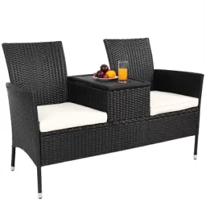 Image of Polyrattan Jack & Jill Bench Black