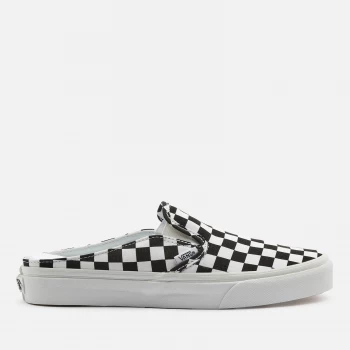 Image of Vans Womens Checkerboard Classic Slip-On Mules - Black/True White - UK 5