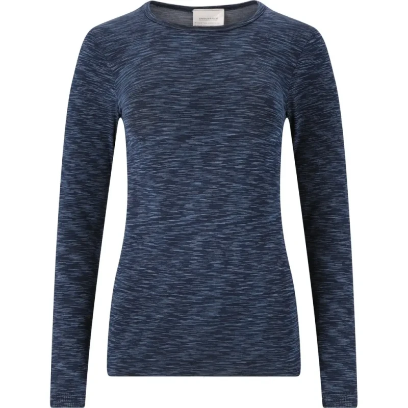 Image of Womens long-sleeved seamless jersey Endurance Crina Bleu Female S/M