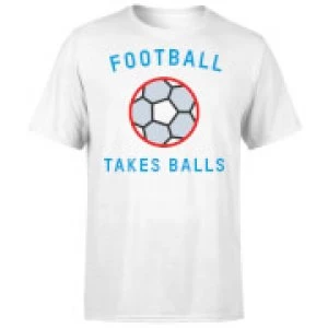 Image of Football Takes Balls T-Shirt - White - 3XL