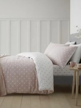 Image of Catherine Lansfield Cl Brushed Cotton Spot Duvet Set - Ks