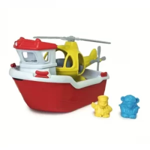 Image of Green Toys Rescue Boat with Helicopter