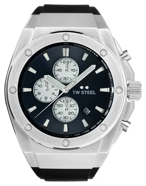 Image of TW Steel CE4100 Mens CEO Tech Blue Dial Black Rubber Watch