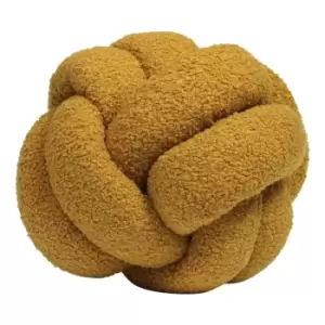 Image of Furn. Boucle Knot Polyester Filled Cushion Polyester Saffron