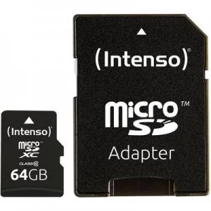 Image of Intenso High Performance microSDXC card 64GB Class 10 incl. SD adapter