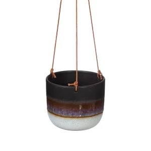 Image of Sass & Belle Mojave Glaze Black Hanging Planter