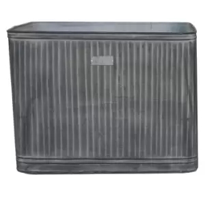 Image of Ivyline Outdoor Hampton Rectangular Galvanised Metal Planter H:45 x W:80 Cm