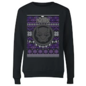 Image of Marvel Avengers Black Panther Womens Christmas Sweatshirt - Black - S