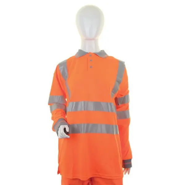 Image of Beeswift Beeswift Ladies High Visibility Long Sleeve Polo Shirt Orange L LPK28ORL