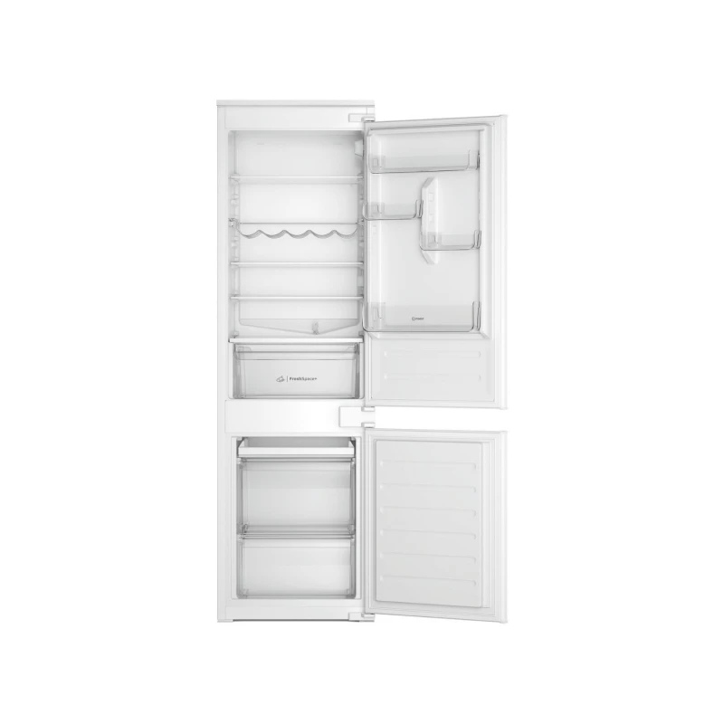 Image of Indesit INC18D011B1 177cm High 70/30 Integrated Fridge Freezer with Sliding Door Fixing Kit - White - E Rated