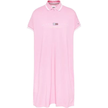 Image of Tommy Jeans Modern Logo Polo Dress - TOU Pink DAISY