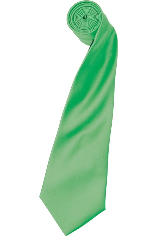 Image of Premier Premier Men Plain Satin Tie (Narrow Blade) in Pale Green Pale Green One Size Male 5054171869268