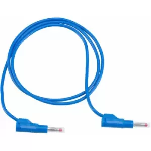 Image of R-TECH 524598 Test Lead 100cm Retractable Shroud 4mm Stackable Plugs Blue, 600V