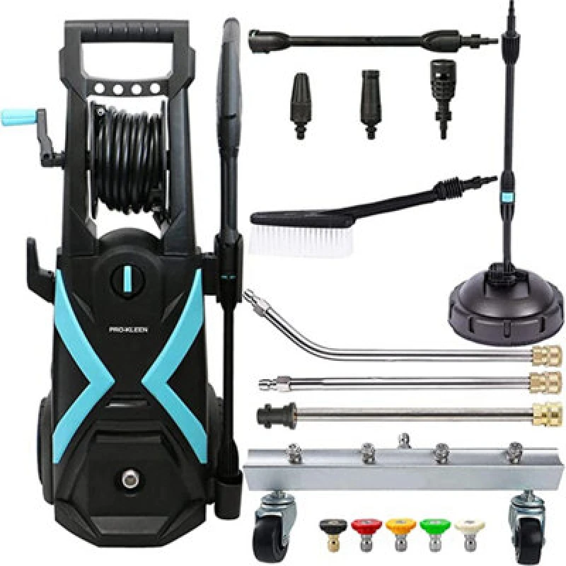 Image of Pro-Kleen Pressure Washer, Power Jet Wash Portable, 165 Bar, 2.2Kw With Patio Cleaner & Chassis Clea