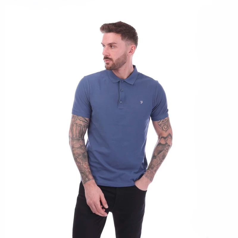 Image of Farah Hudson Polo Shirt - Blue Blue S