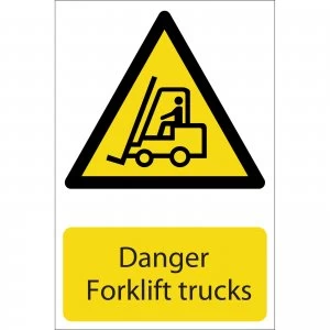 Image of Draper Danger Forklift Trucks Sign 200mm 300mm Standard