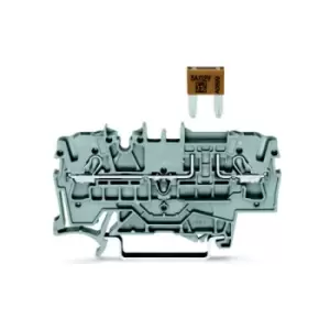 Image of Wago 2002-1681 2 Conductor Blade Fuse Terminal Block Grey