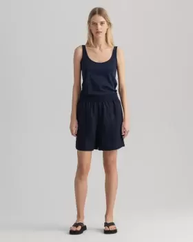 Image of GANT Women Linen Viscose Pull-On Shorts (36) Blue