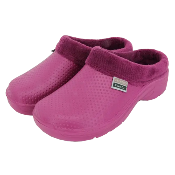 Image of Town & Country Fleecy Cloggies (Raspberry) Size 8