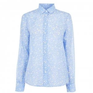 Image of Gant Print Chiffon Shirt - Pale Blue 420