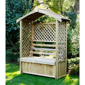 Image of Forest Garden Lyon Arbour 6.6 x 5.1ft Wood