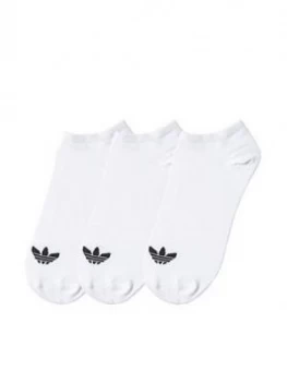 Image of Boys, adidas Trefoil Linear Sock 3 Pack, White, Size 8.5-10
