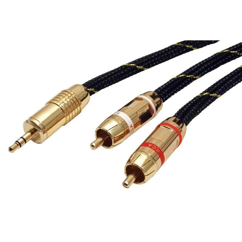 Image of ROLINE GOLD Audio Connection Cable 3.5mm Stereo - 2 x Cinch (RCA). Mal