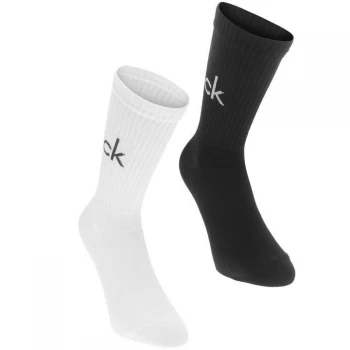 Image of Calvin Klein Calvin Bright Logo 2 Pack Socks - White/Blk Wht