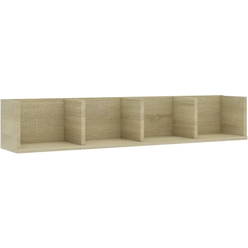 Image of VIDAXL Cd Wall Shelf Sonoma Oak 100x18x18cm Engineered Wood Vidaxl 8719883817323