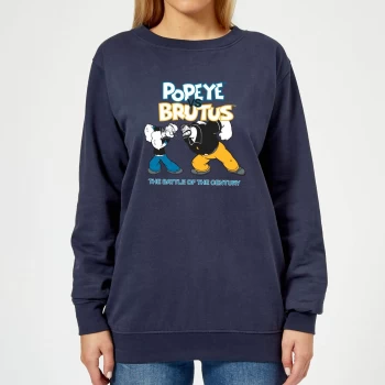 Image of Popeye Popeye Vs Brutus Womens Sweatshirt - Navy - XL