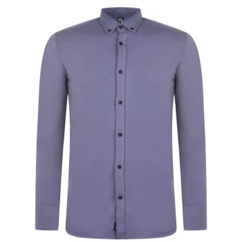 Image of Fabric Long Sleeve Jersey Shirt Mens - Blue
