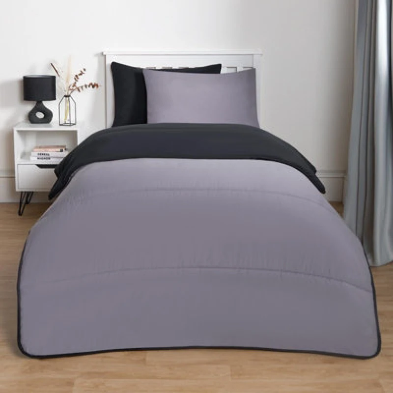 Image of OHS OHS Soft Coverless 10.5 TOG Duvet Set Pillowcase Quilted Cover in Mid Grey Size: Single Mid Grey Single Unisex 5027434197507