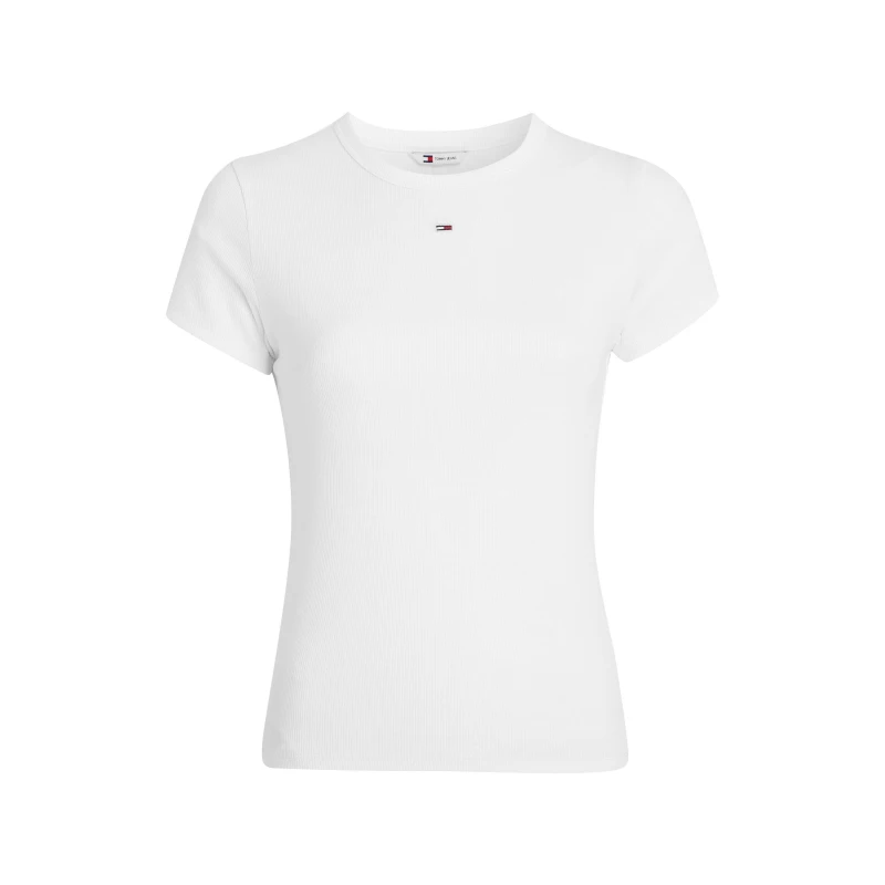 Image of Tommy Jeans TJW SLIM ESSENTIAL RIB SS - White White 8