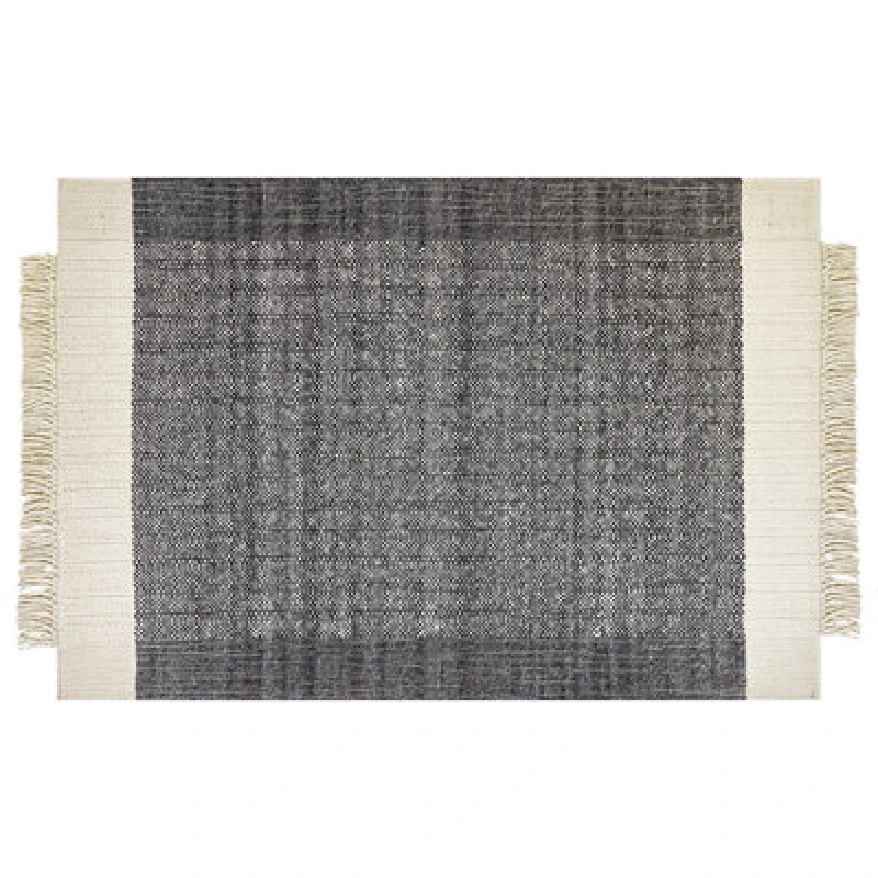 Image of Beliani Rug Atlanti Black 160 X 230 Cm Wool