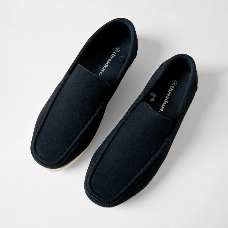 Image of Threadbare Faux Suede Slip On Loafers Navy male 8
